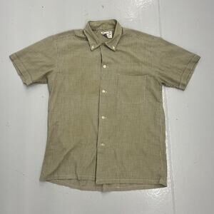 Vintage 60s Pilgrim Green Gingham Casual Cut Shirt